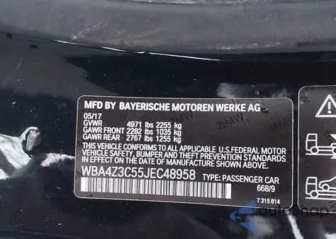 2018 BMW 430I xDrive z USA, uszkodzony, nr VIN WBA4Z3C55JEC48958
